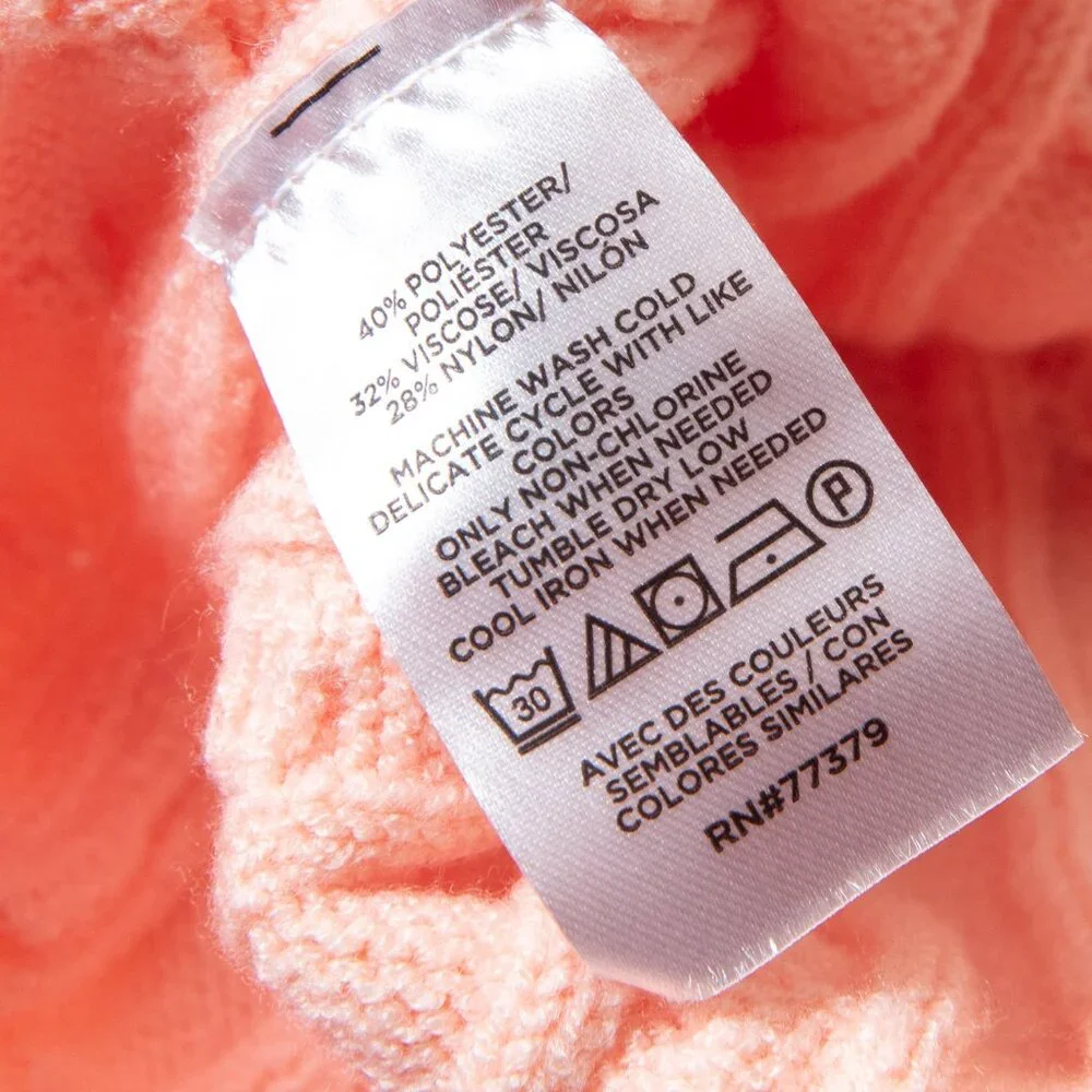 Ann Taylor Cardigan Sweater Cable Knit Boyfriend Tipped Peach Size Small New - Picture 4 of 5